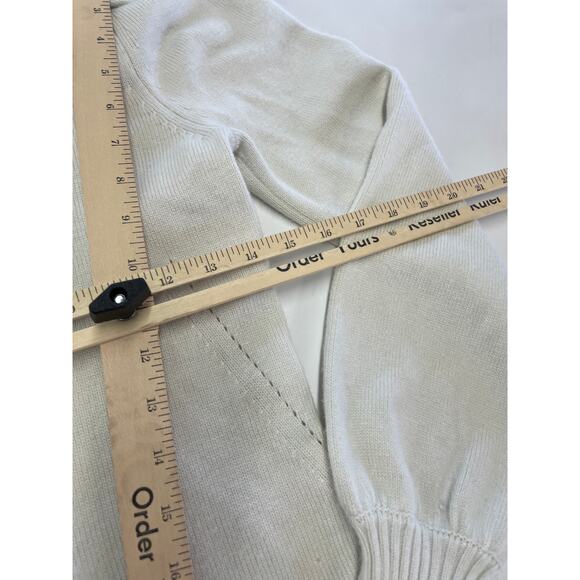 Marissa Webb Sweater Womens X Small White Asymmetric Knit Puff Sleeve Wool Blend - Picture 8 of 8
